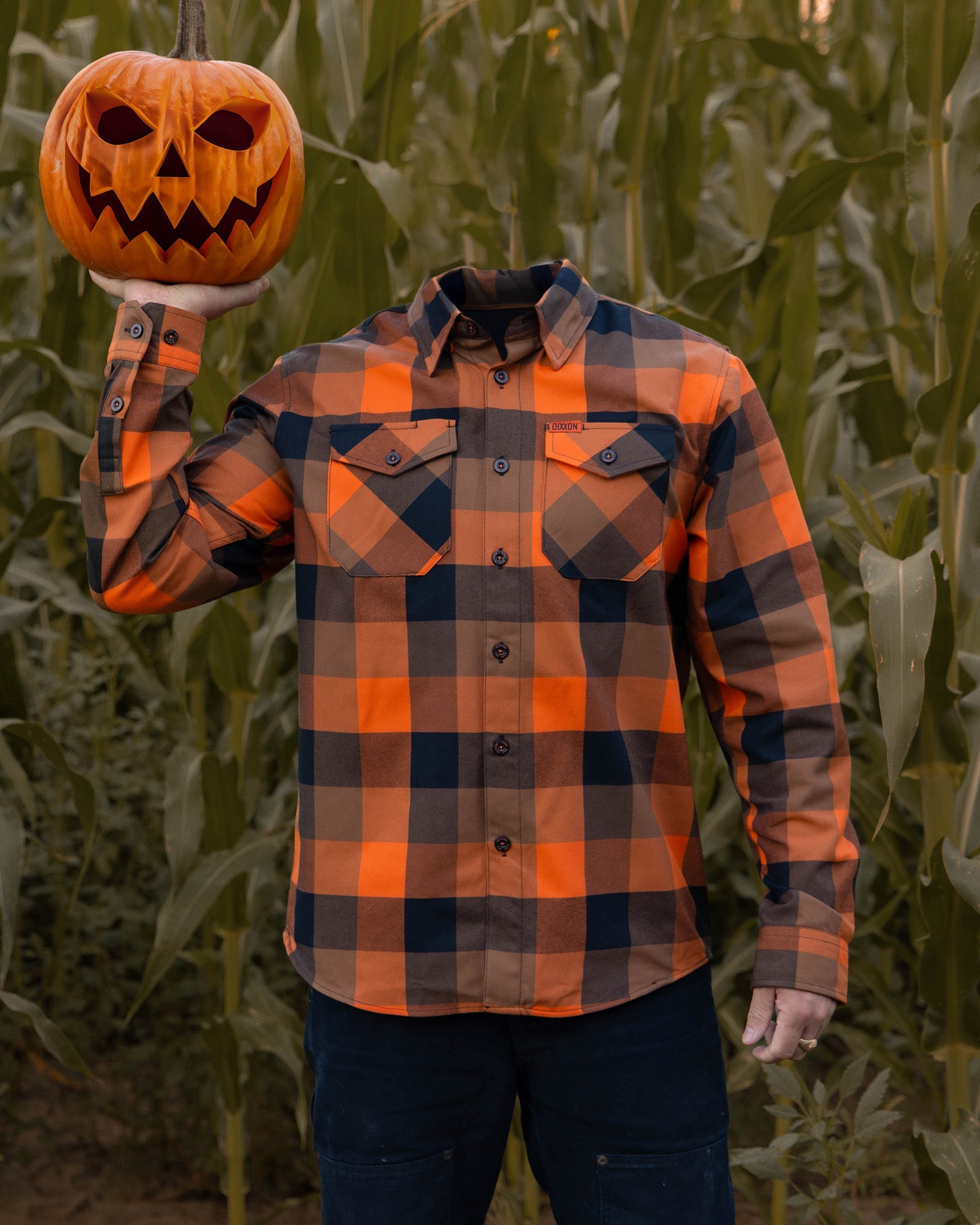 The Jack Orange & Black Plaid Flannel Shirt | Dixxon Flannel Co.
