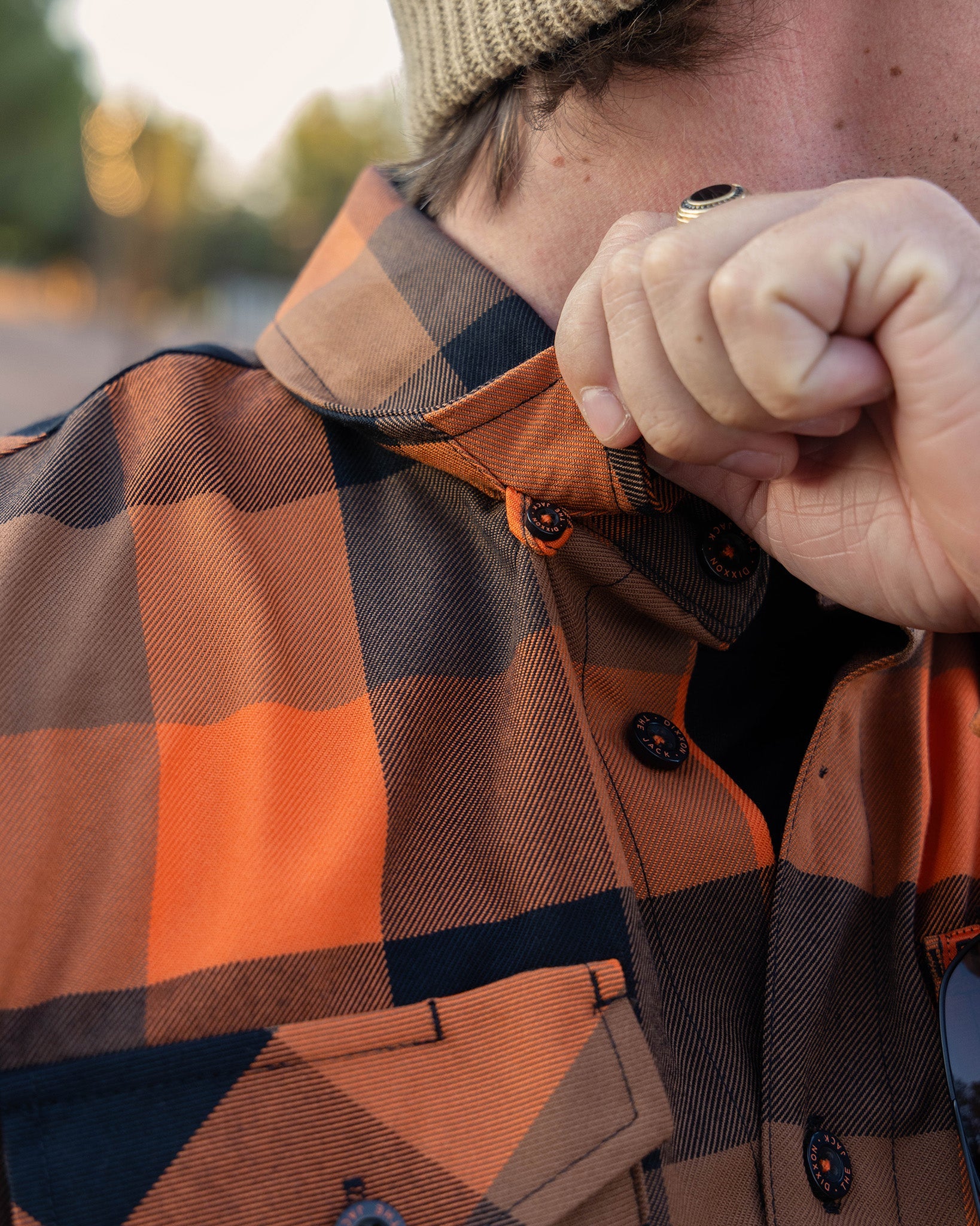 The Jack Orange & Black Plaid Flannel Shirt | Dixxon Flannel Co.