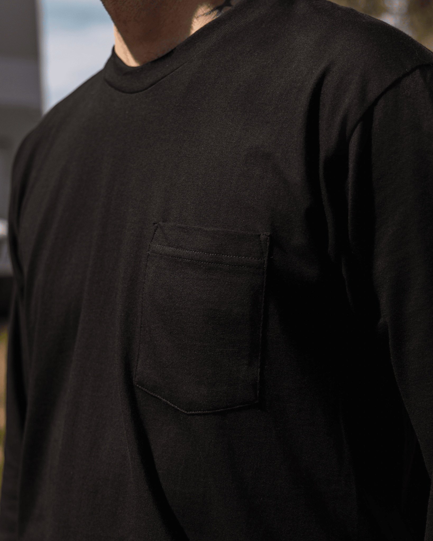 The Perfect Pocket Long Sleeve Tee - Black - Dixxon Flannel Co.