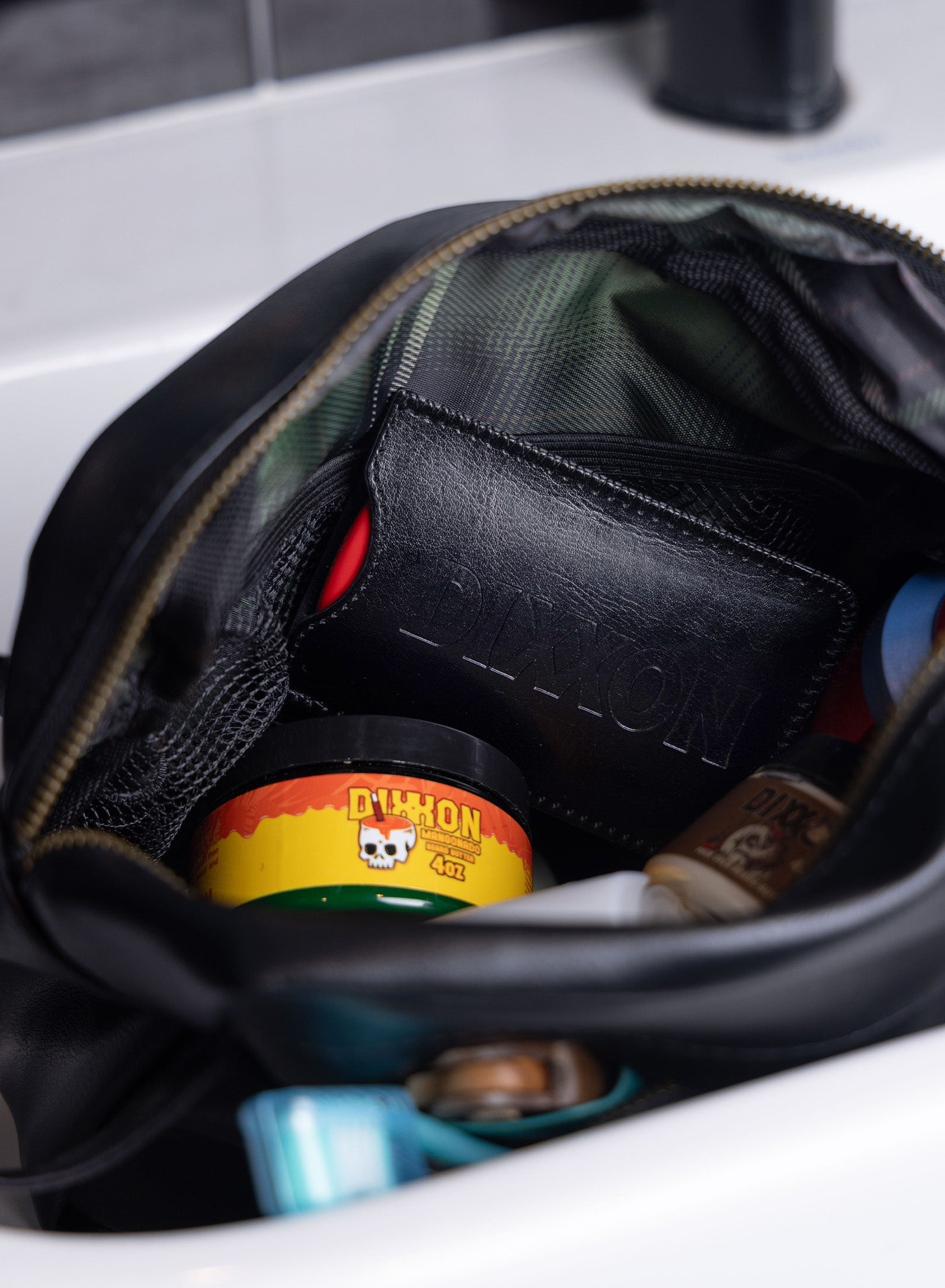 Toiletry Bag - Black Leather - Dixxon Flannel Co.