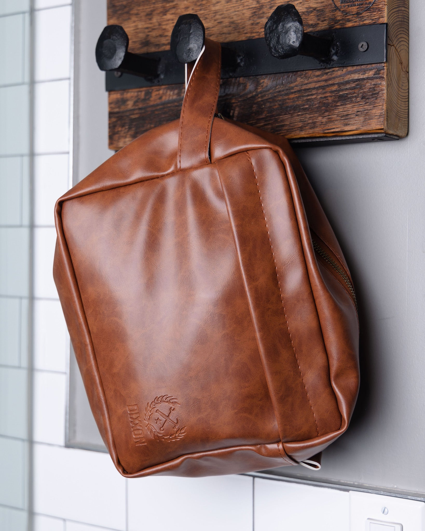 Toiletry Bag - Brown Leather - view 2