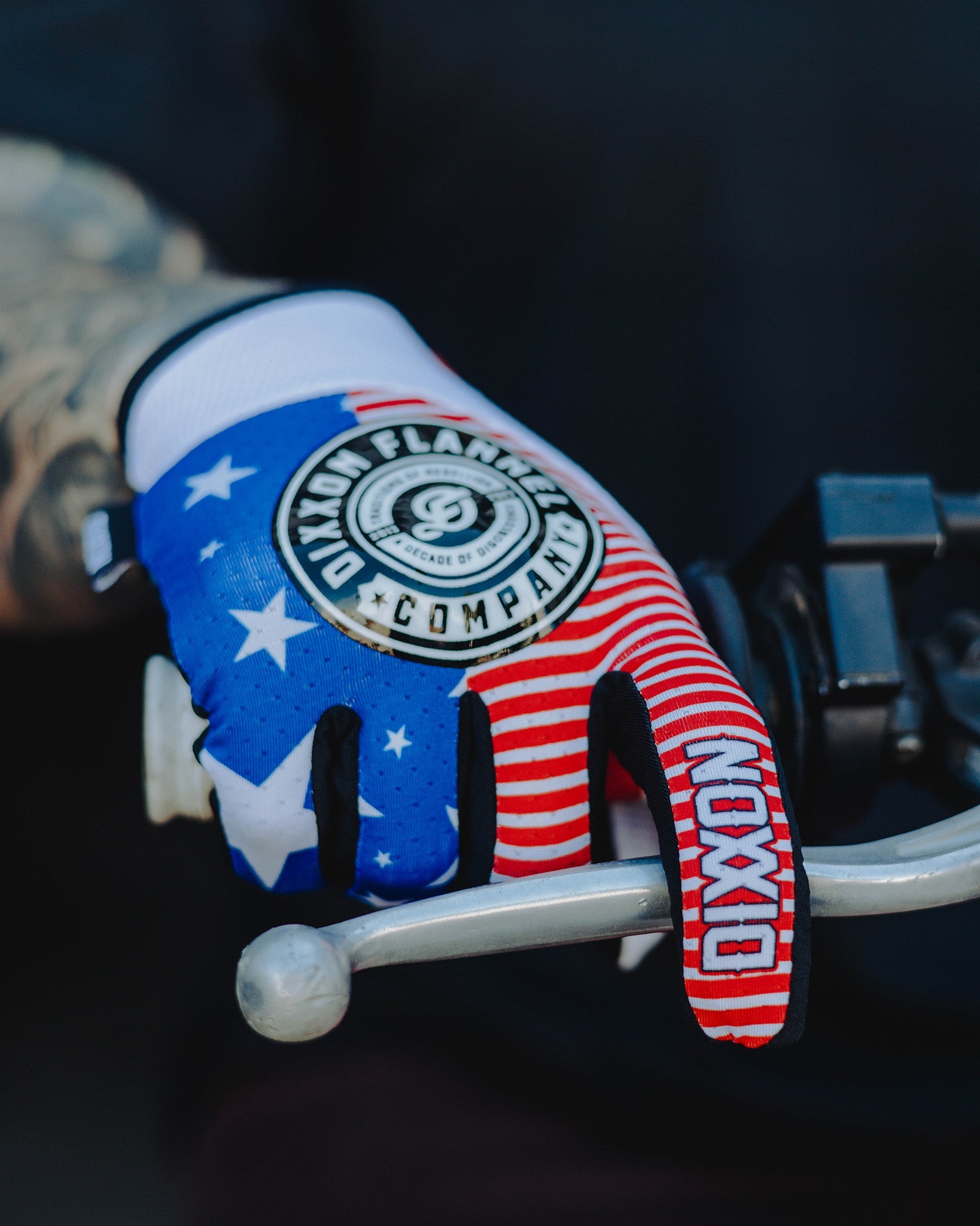 Traditions of Rebellion Moto Gloves - Red, White, & Blue - Dixxon Flannel Co.