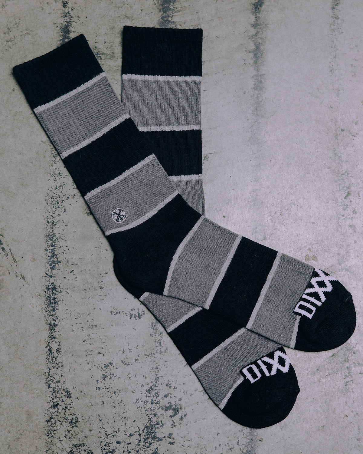 Trust Black Gray Stripe Premium Crew Socks - view 1