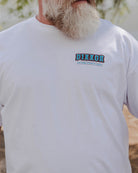 Turquoise Motor Head T-Shirt - White - Dixxon Flannel Co.