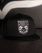 Two Faced Flat Bill Trucker Snapback - White & Black - Dixxon Flannel Co.