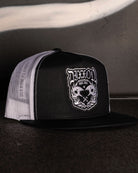 Two Faced Flat Bill Trucker Snapback - White & Black - Dixxon Flannel Co.