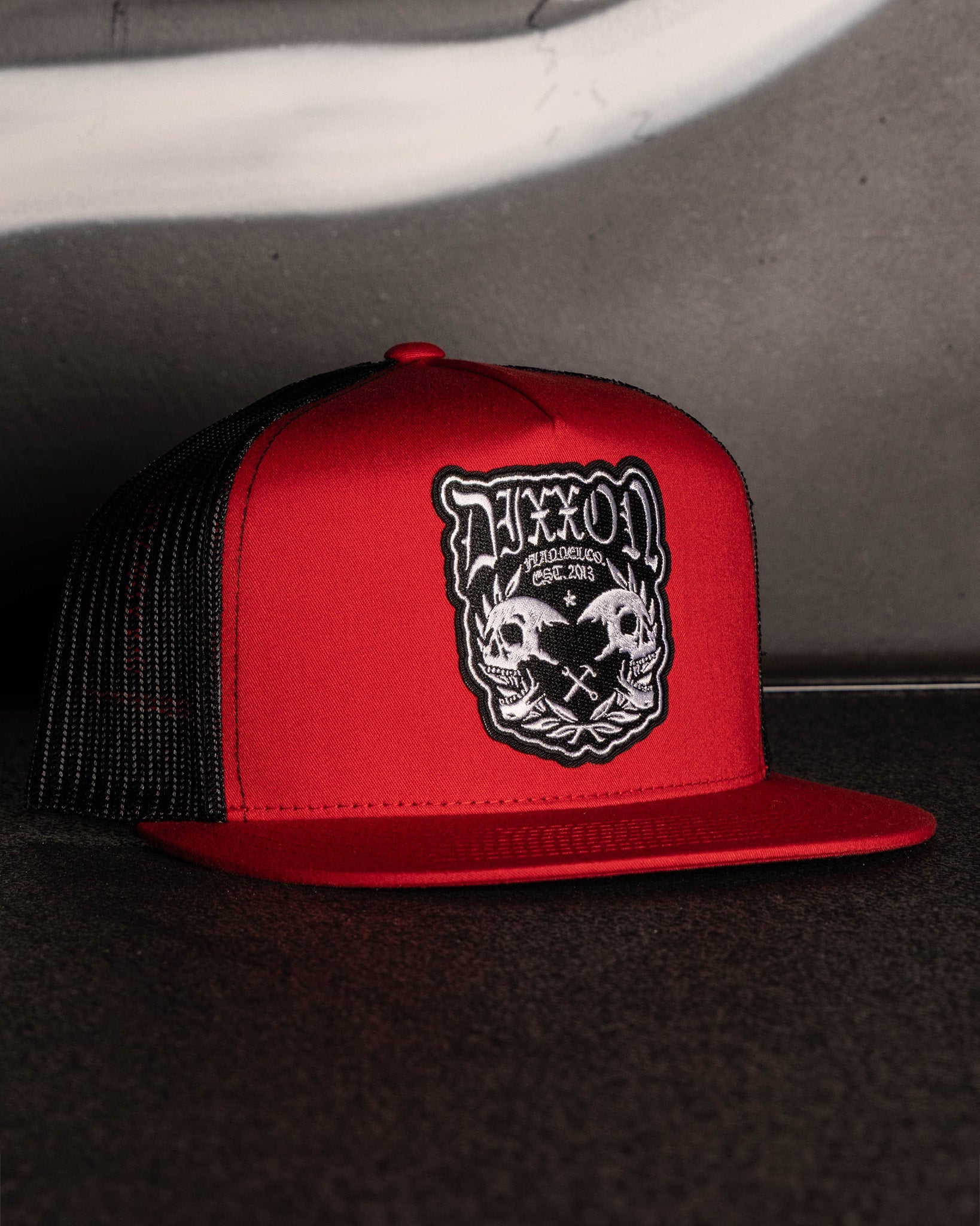 Two Faced Flat Bill Trucker Snapback - White & Black - Dixxon Flannel Co.