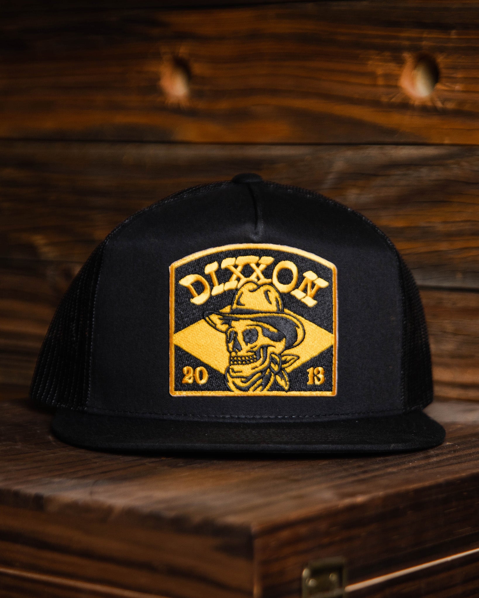 Vaquero Flat Bill Trucker Snapback - Black & Yellow - Dixxon Flannel Co.