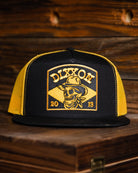 Vaquero Flat Bill Trucker Snapback - Black & Yellow - Dixxon Flannel Co.