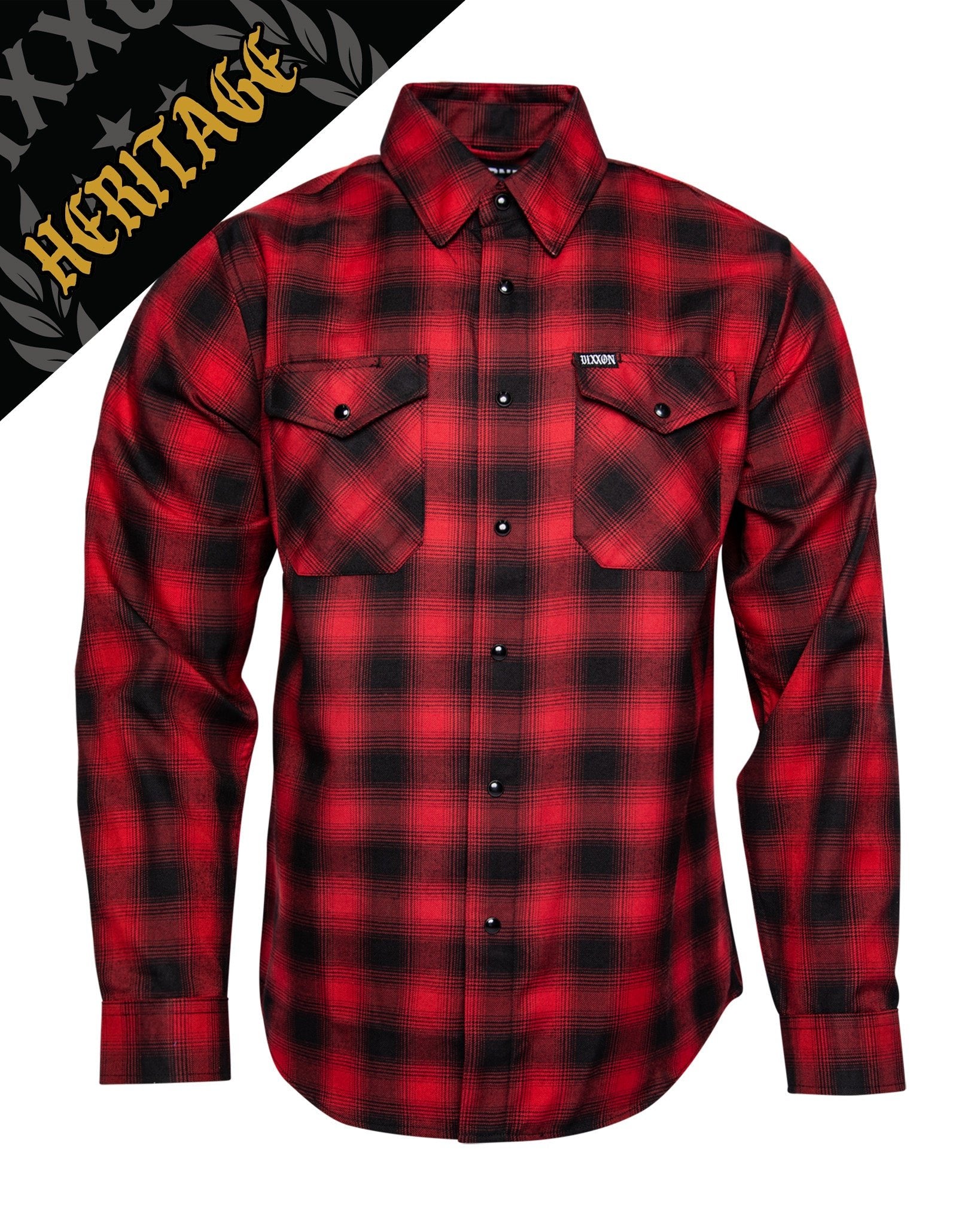 Dixxon Watts Heritage Flannel: Black & Red Plaid Shirt