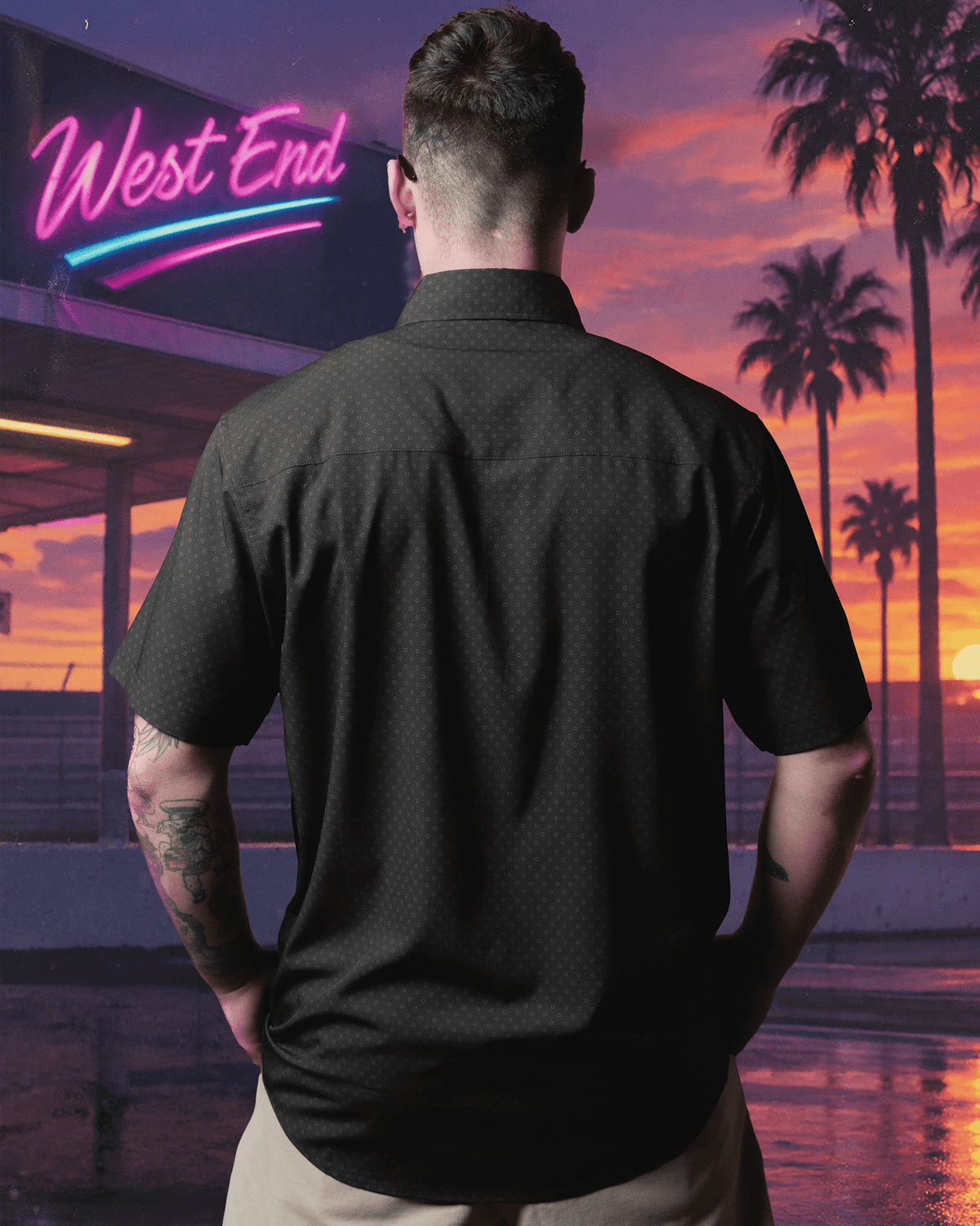 West End Party Shirt - Black & Gold - Dixxon Flannel Co. view 3