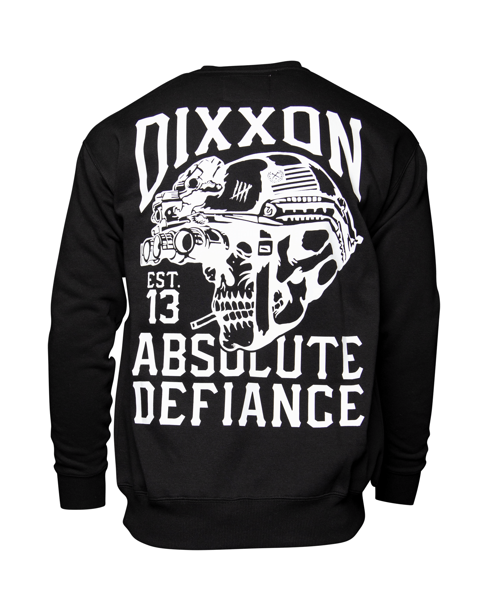 White Absolute Defiance Crewneck Sweatshirt - Black - Dixxon Flannel Co.