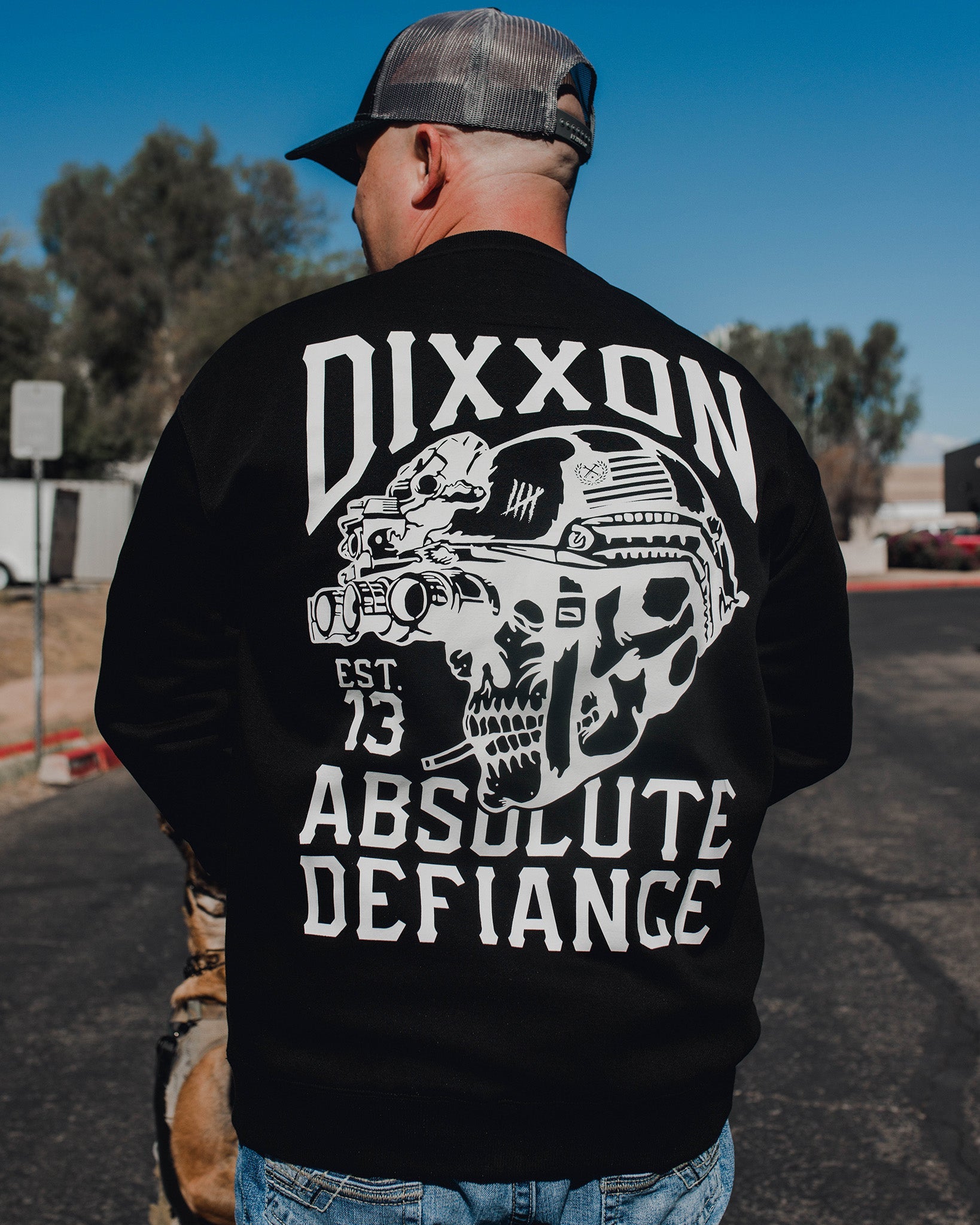 White Absolute Defiance Crewneck Sweatshirt - Black - Dixxon Flannel Co.