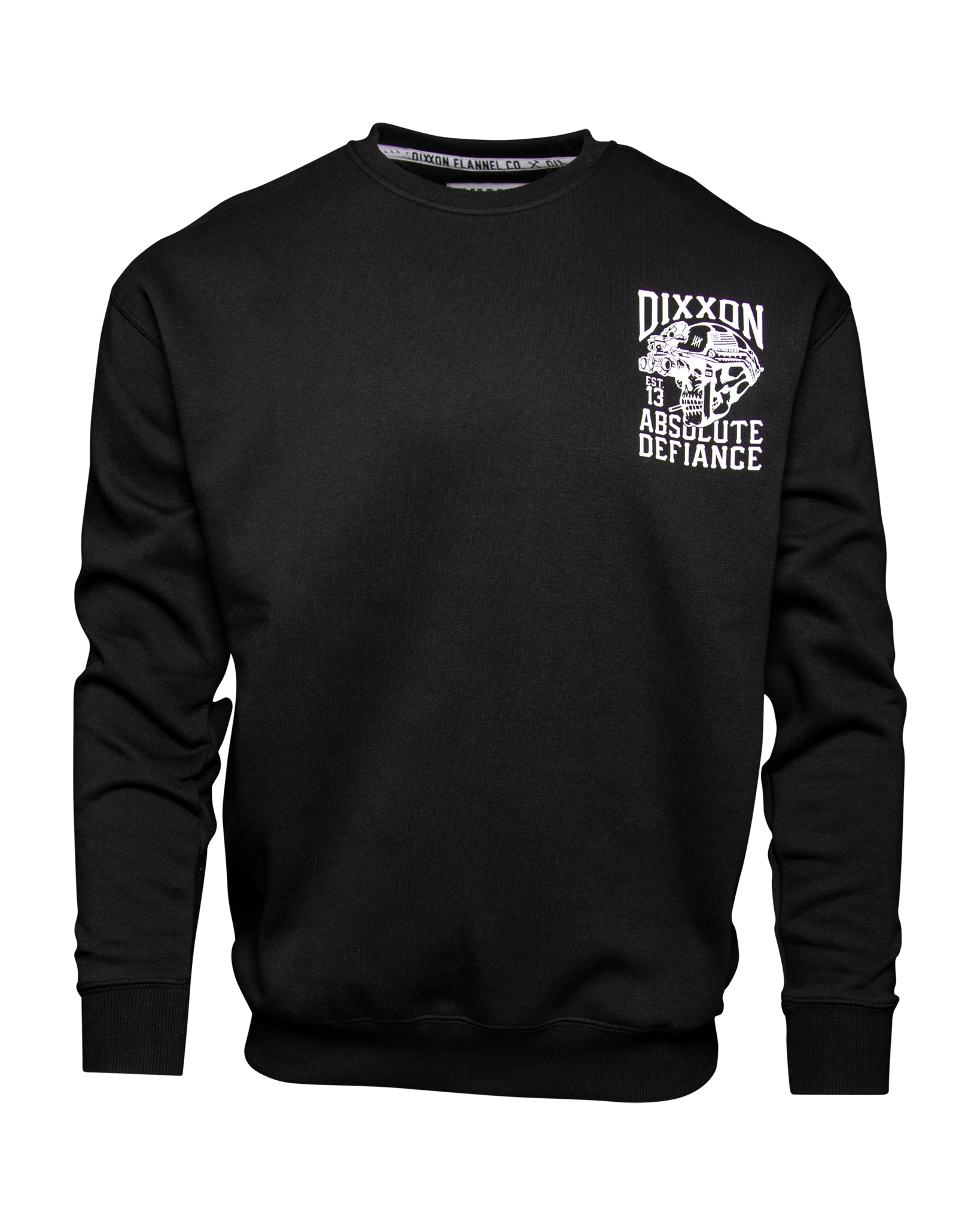 White Absolute Defiance Crewneck Sweatshirt - Black - Dixxon Flannel Co.