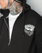 White Block Zip Up Hoodie - Black - Dixxon Flannel Co.