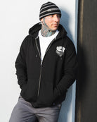 White Block Zip Up Hoodie - Black - Dixxon Flannel Co.