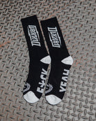 White Bolt Premium Crew Socks - Black - Dixxon Flannel Co.