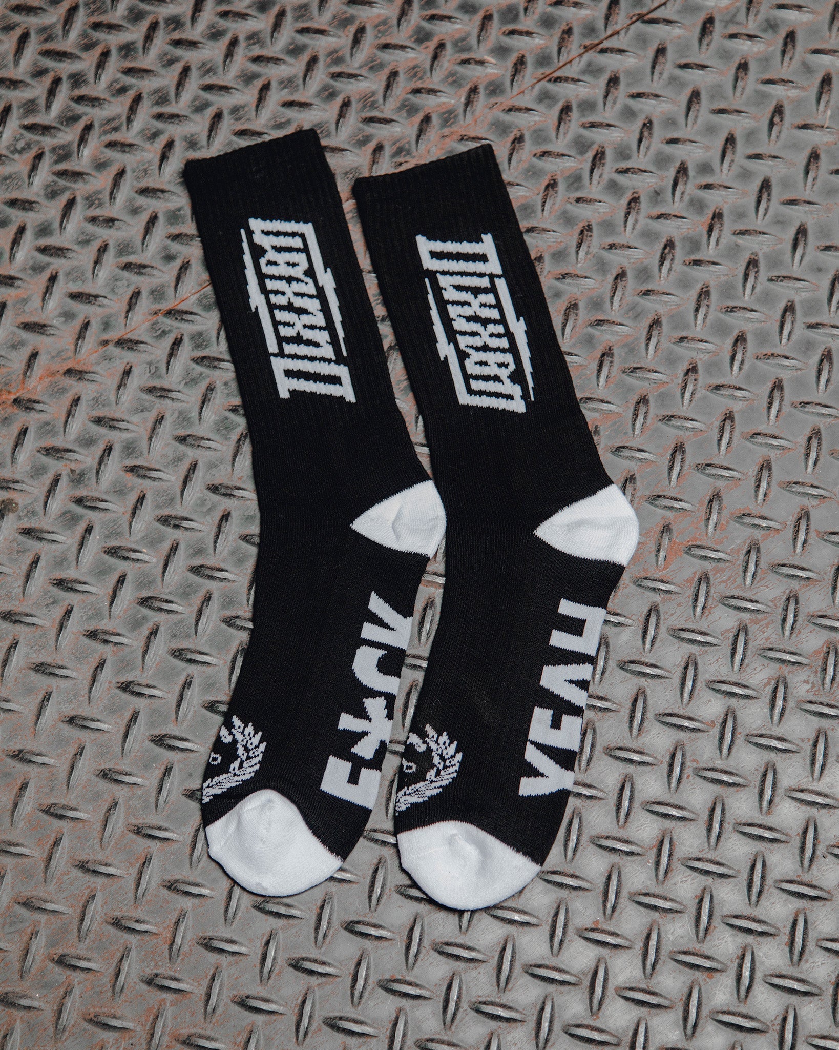 White Bolt Premium Crew Socks - Black - Dixxon Flannel Co.
