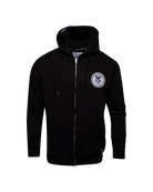White Chain Badge Zip Up Hoodie - Black - Dixxon Flannel Co.