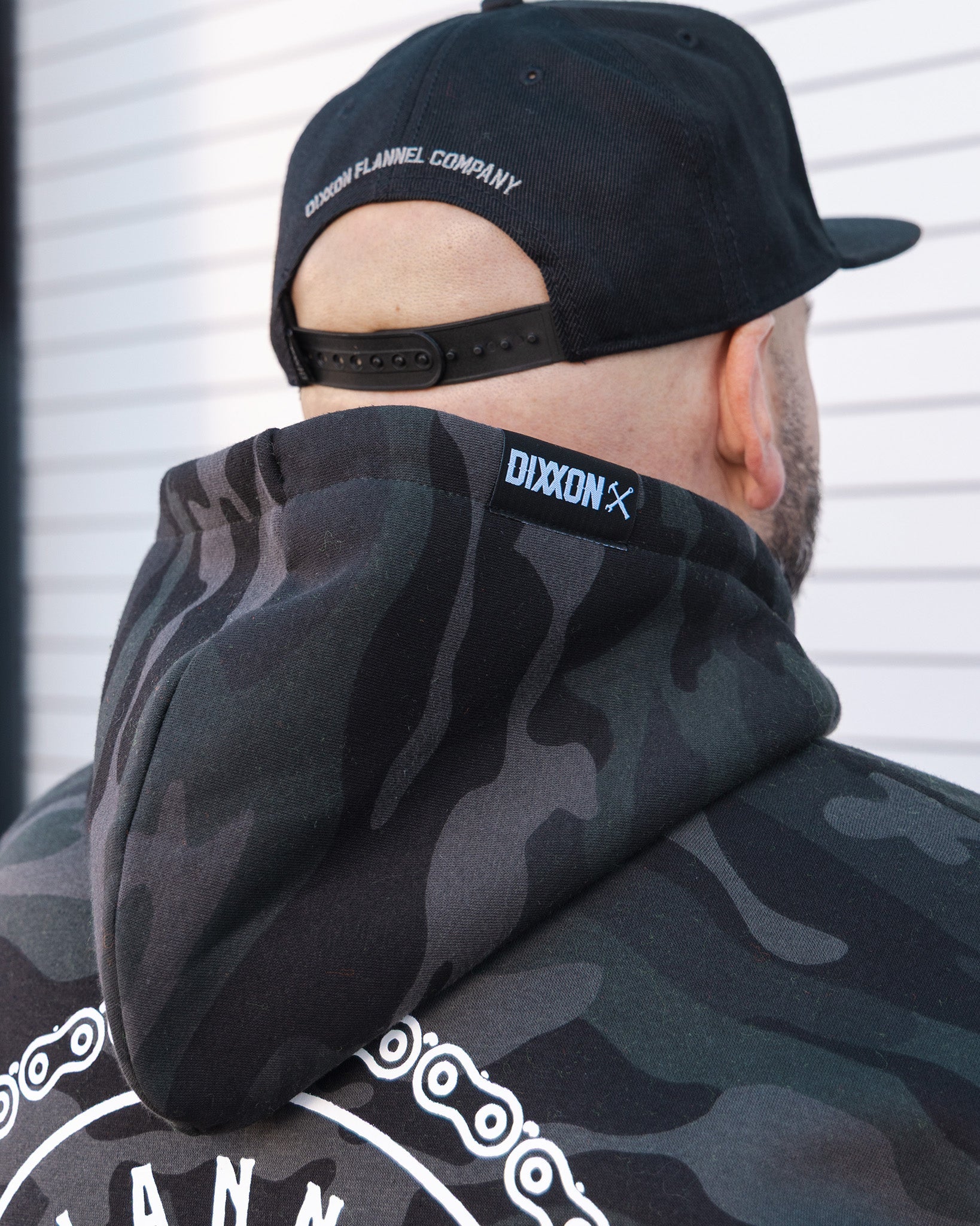 White Chain Driven Zip Up Hoodie - Black Camo - Dixxon Flannel Co.