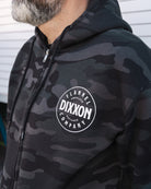 White Chain Driven Zip Up Hoodie - Black Camo - Dixxon Flannel Co.