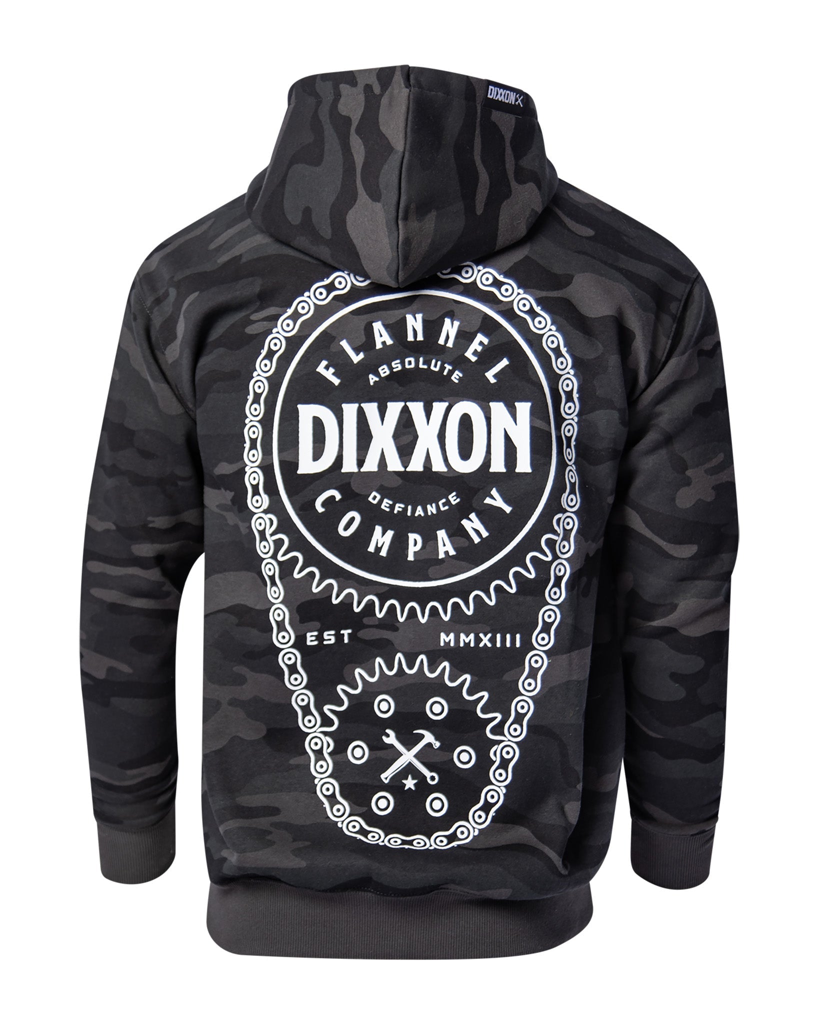 White Chain Driven Zip Up Hoodie - Black Camo - Dixxon Flannel Co.