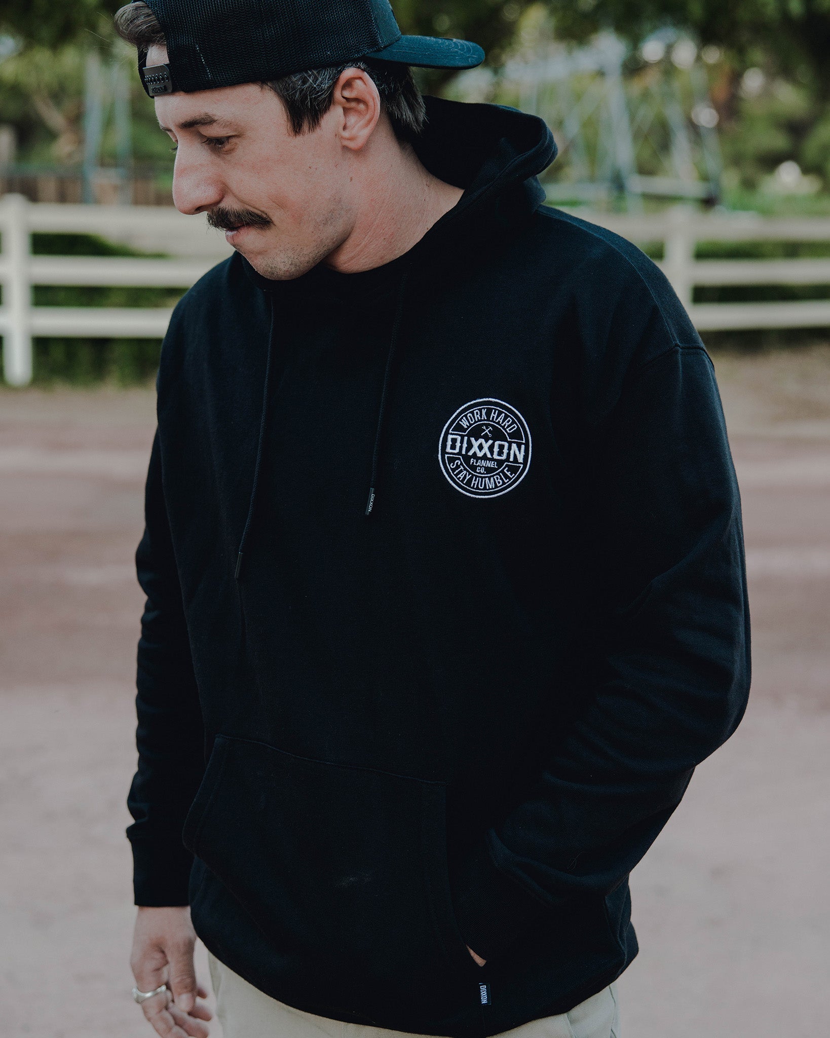 White Corpo Lightweight Pullover Hoodie - Black - Dixxon Flannel Co.