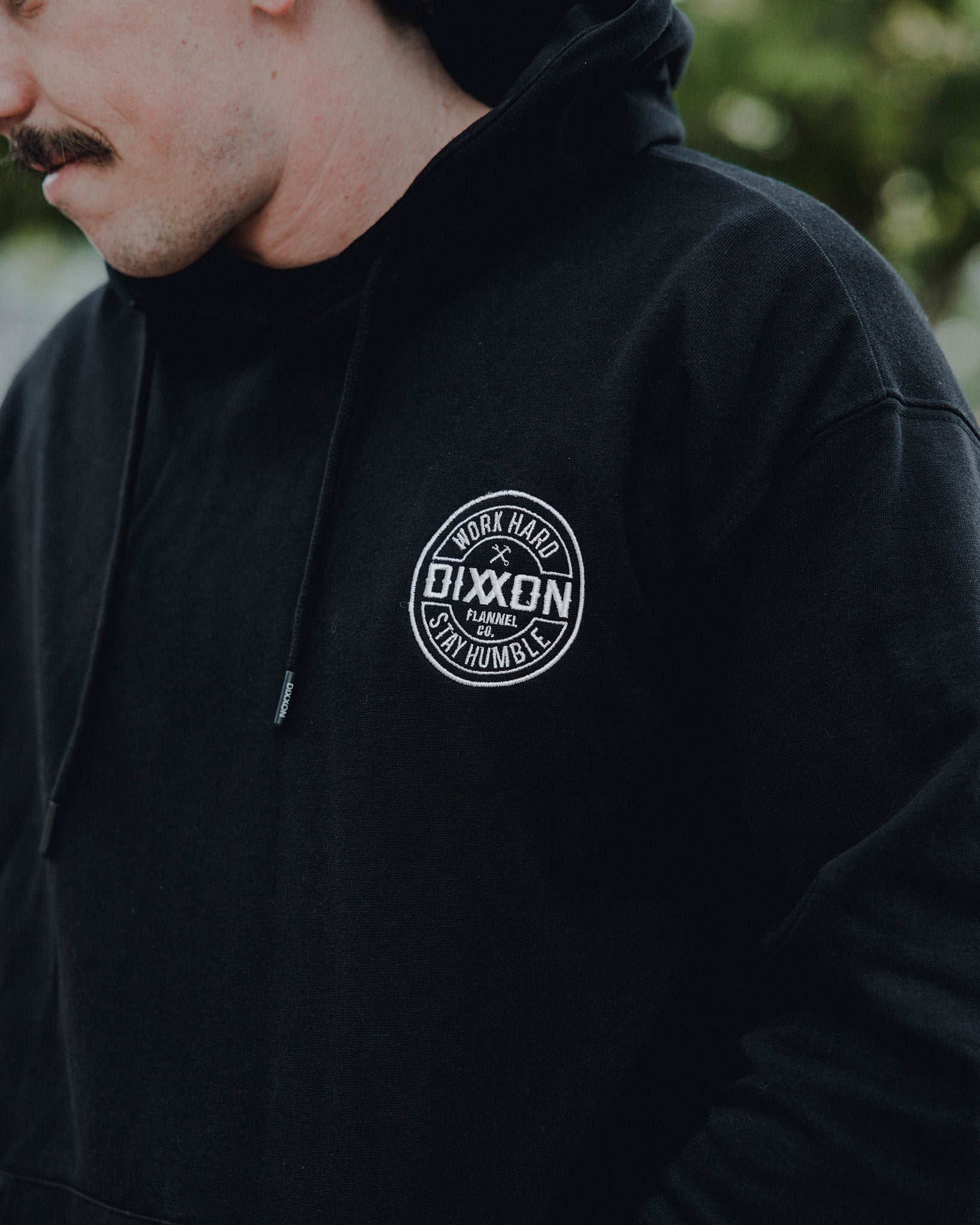 White Corpo Lightweight Pullover Hoodie - Black - Dixxon Flannel Co.