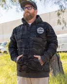 White Corpo Zip Up Hoodie - Black Camo - Dixxon Flannel Co.