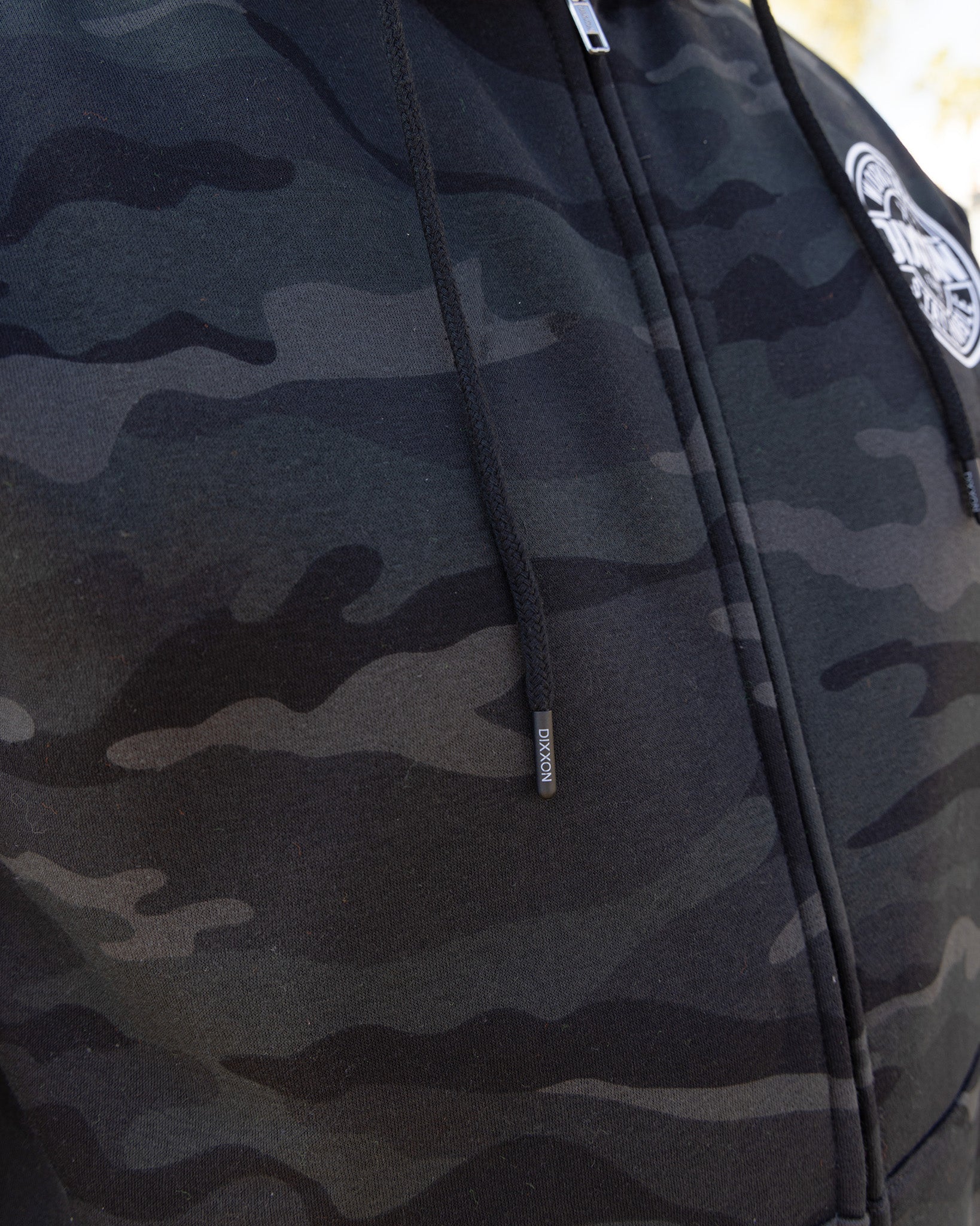 White Corpo Zip Up Hoodie - Black Camo - Dixxon Flannel Co.
