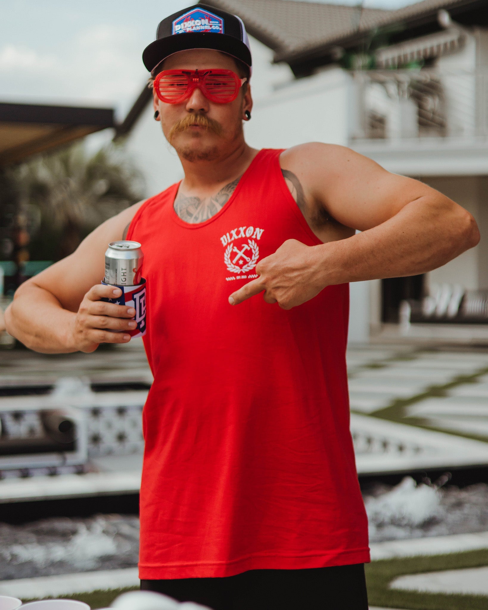 Men's White Cruz Tank - Red | Dixxon Flannel Co.