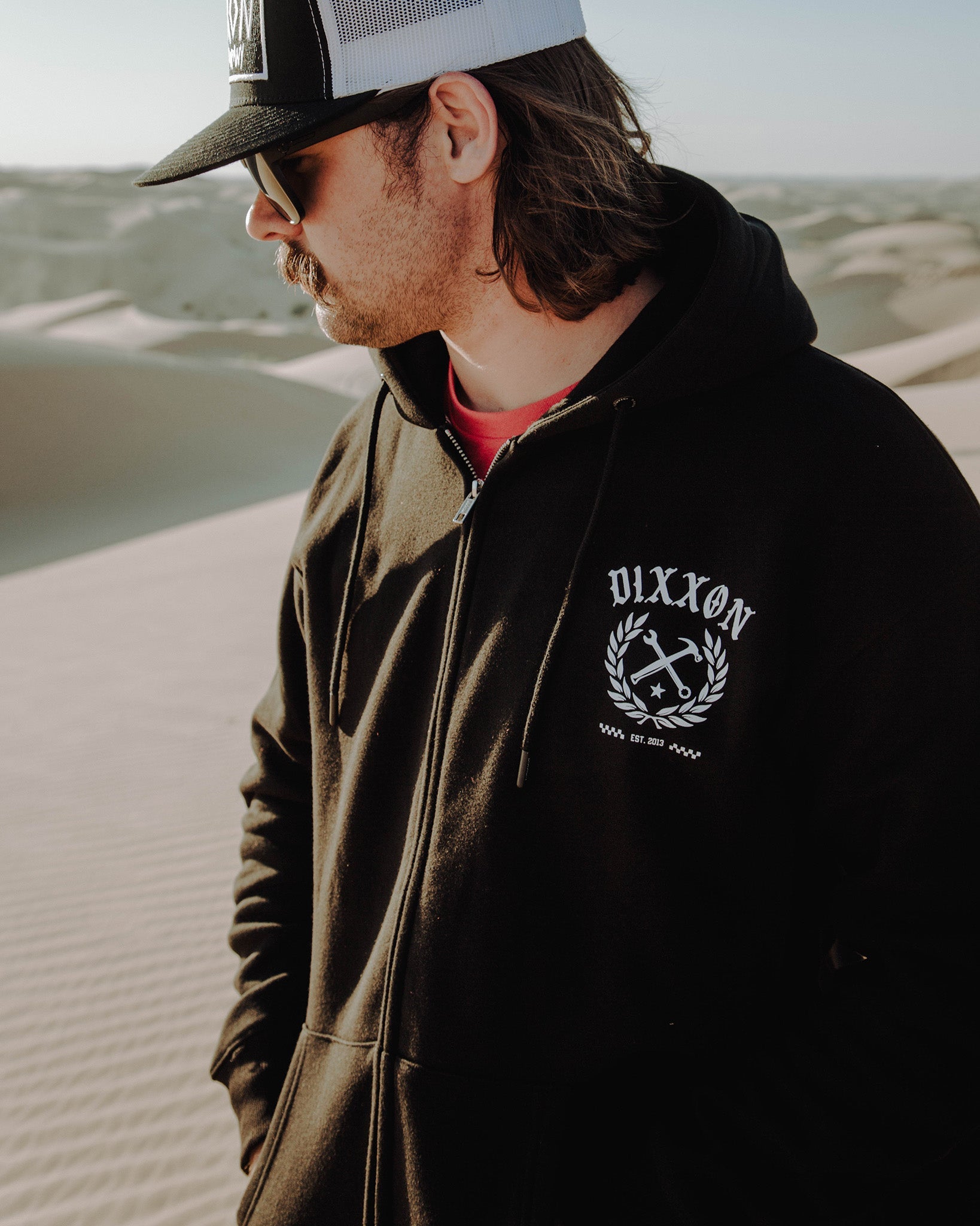 White Cruz Zip Up Hoodie - Black - Dixxon Flannel Co.