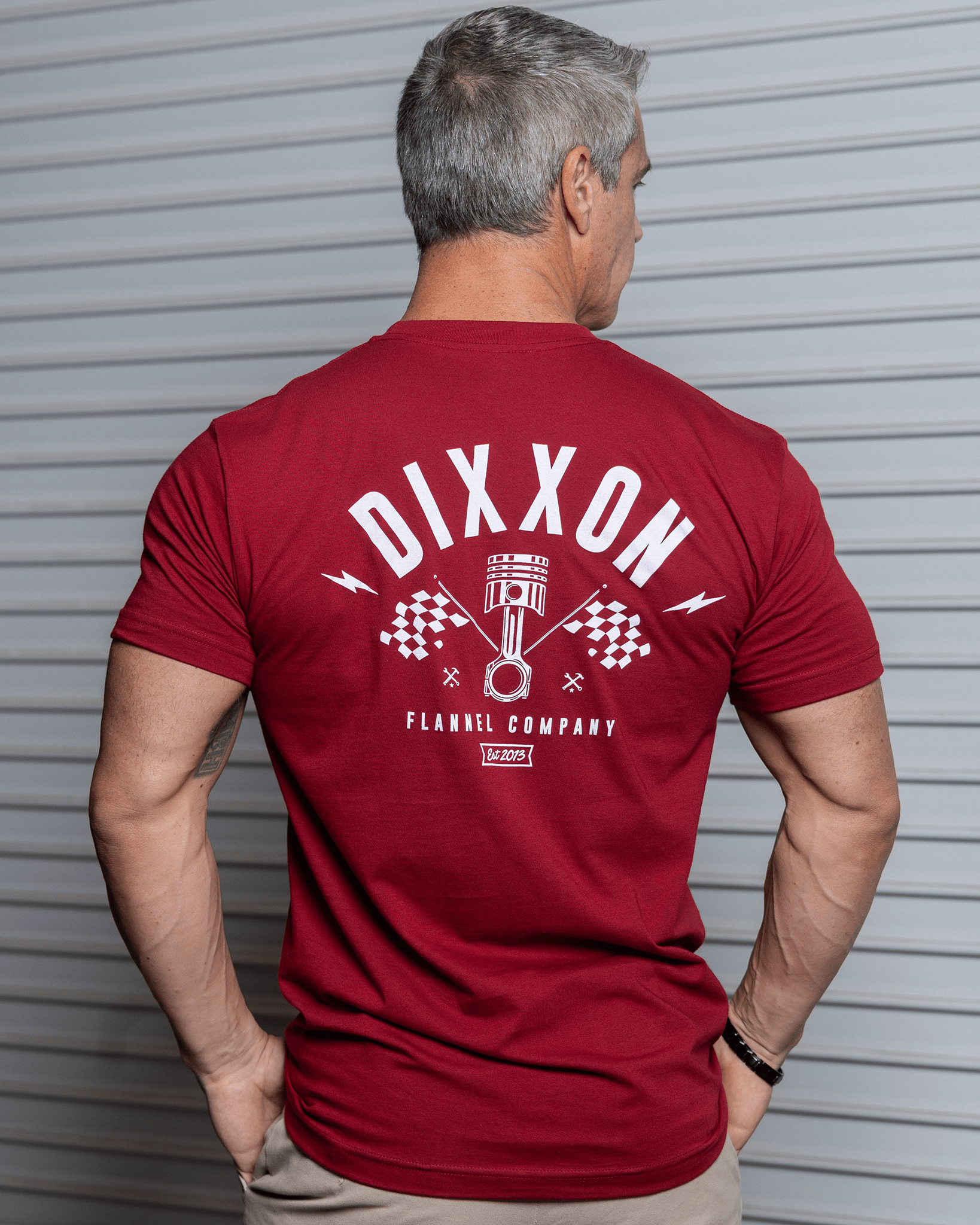 White Driver T-Shirt - Cranberry - Dixxon Flannel Co.