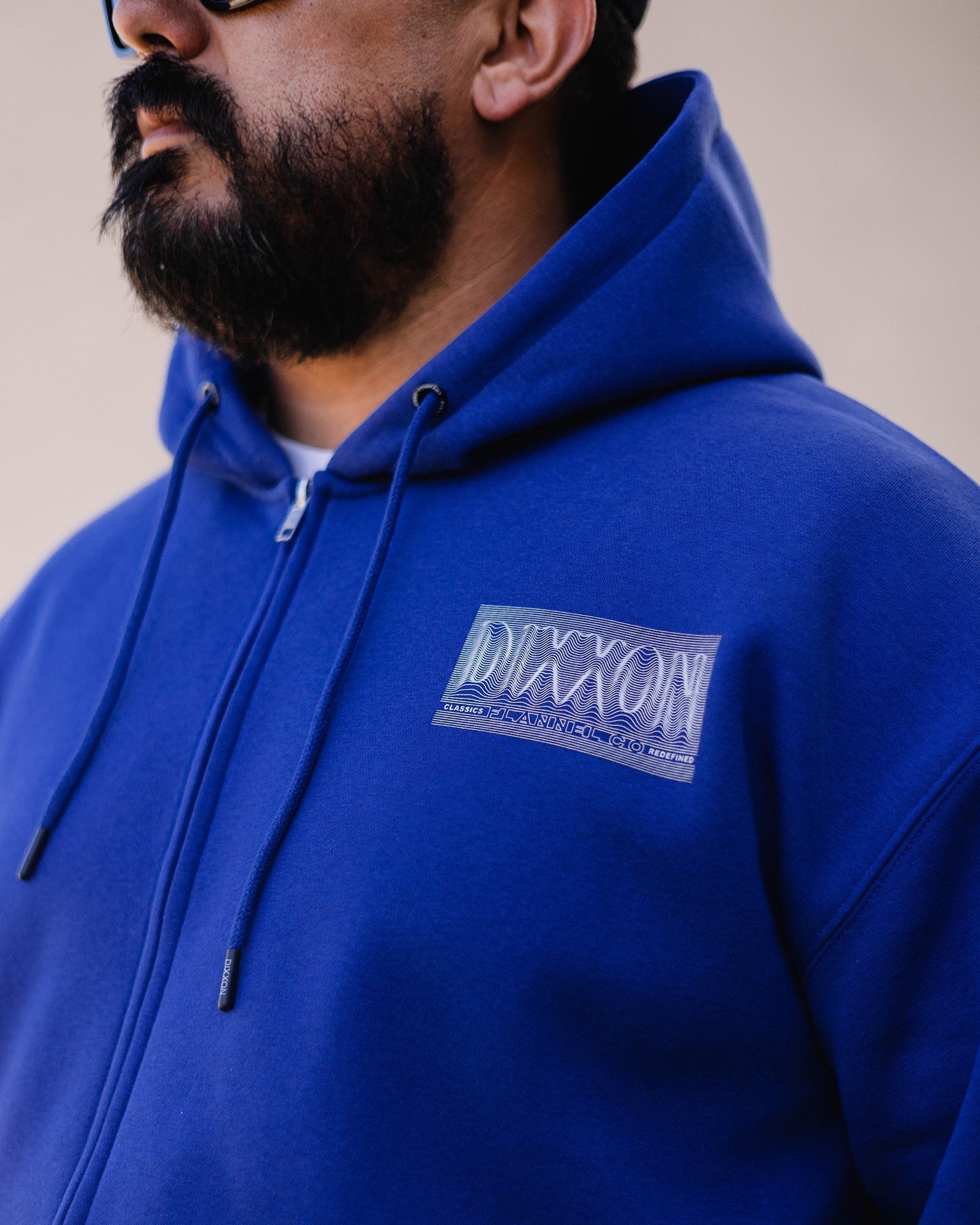 White Epicenter Zip Up Hoodie - Blue - Dixxon Flannel Co.