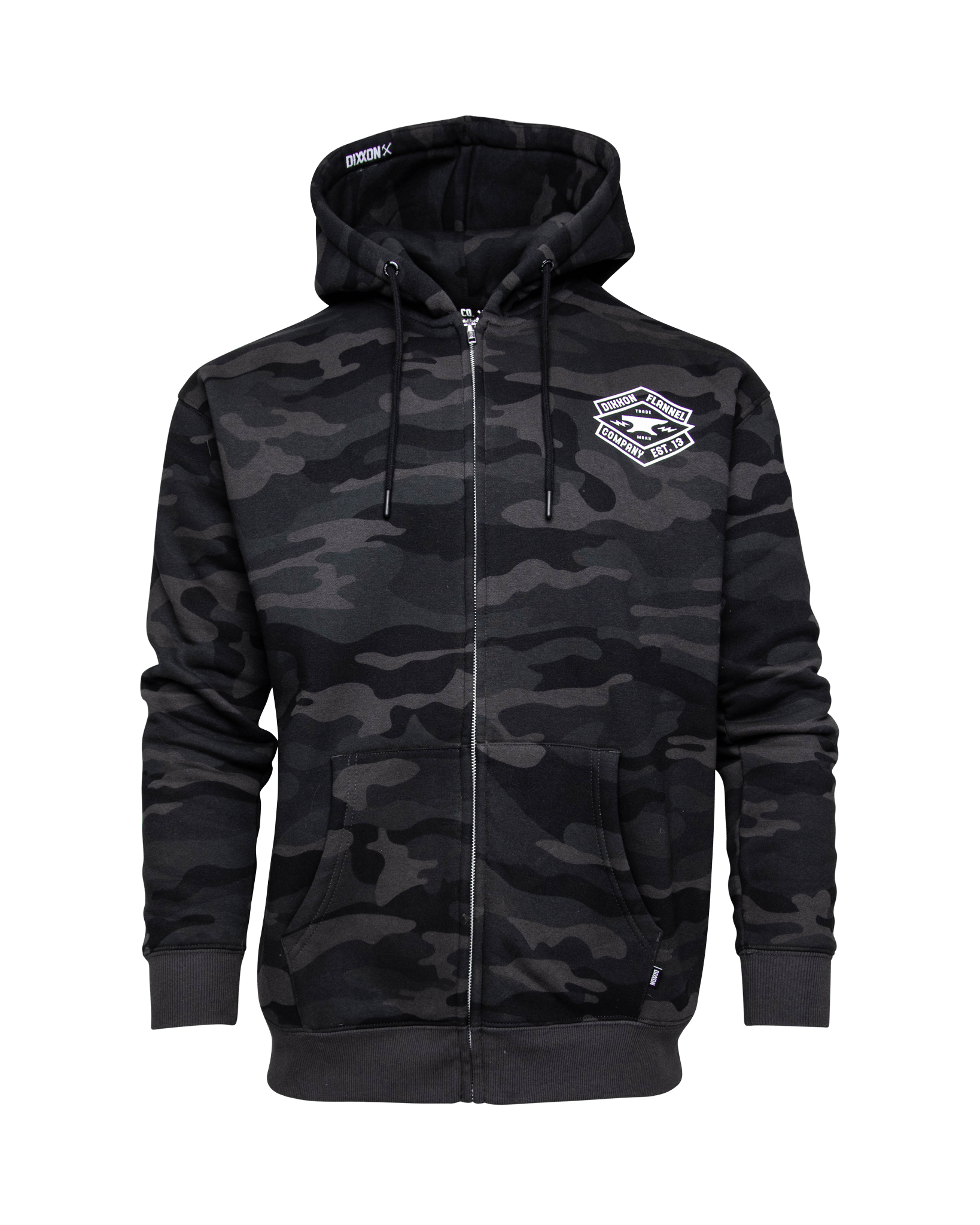 White Forged Zip Up Hoodie - Black Camo | Dixxon Flannel Co. White Forged Zip Up Hoodie - Black Camo | Dixxon Flannel Co.