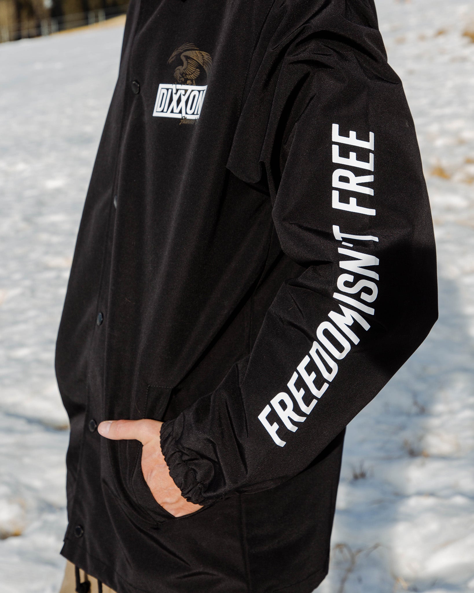 White & Gold Golden Eagle Coaches Jacket - Black – Dixxon