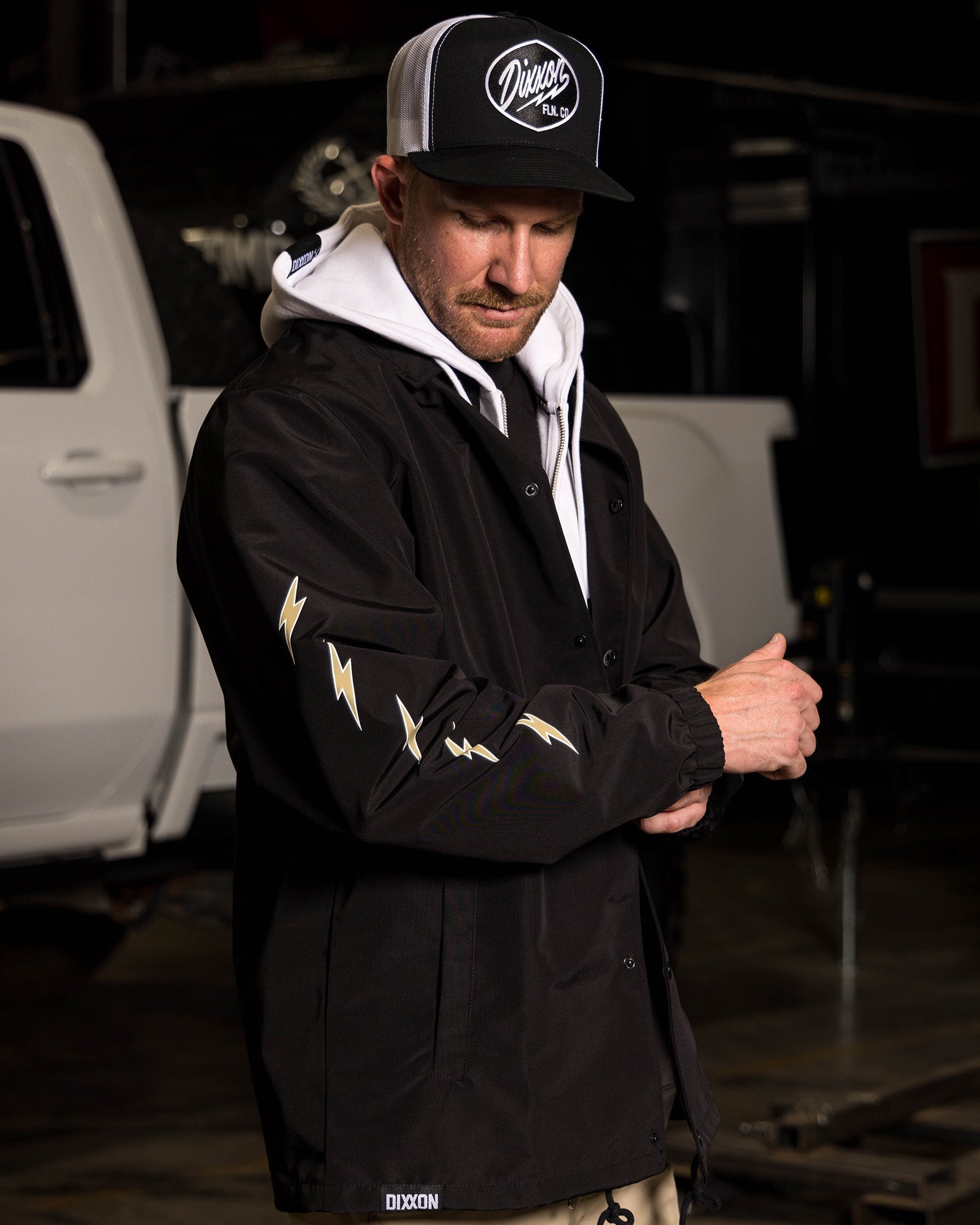 White & Gold Ignite Coaches Jacket - Black - Dixxon Flannel Co.