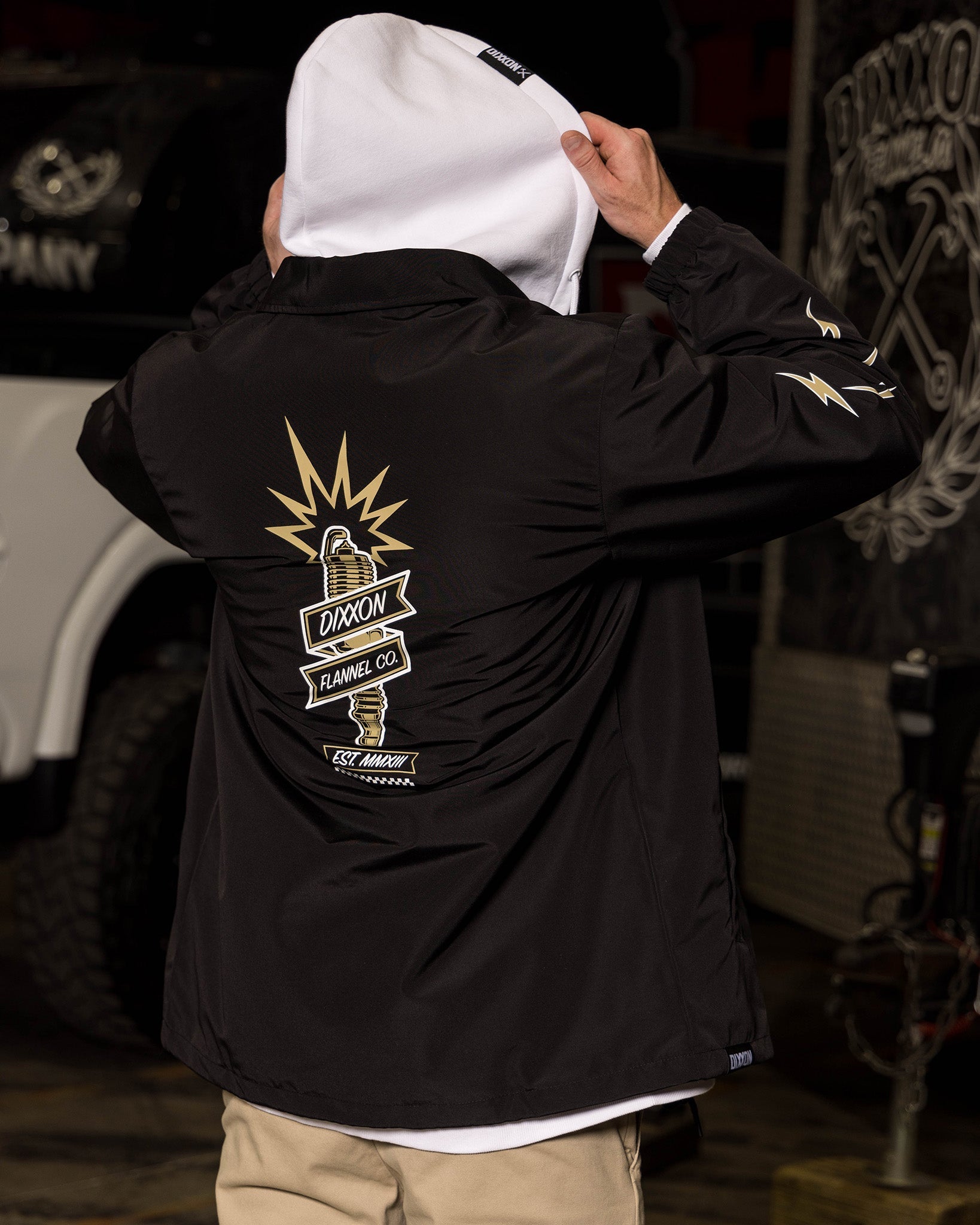 White & Gold Ignite Coaches Jacket - Black - Dixxon Flannel Co.