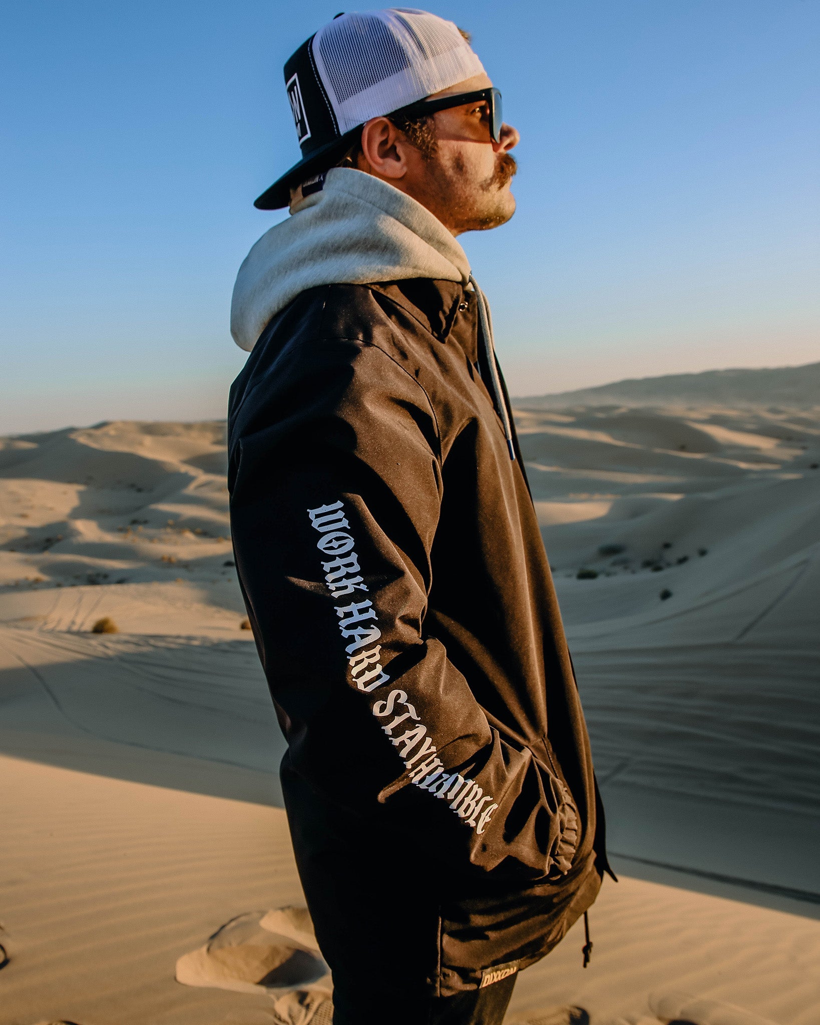 White & Gold Salty Patch Coaches Jacket - Black | Dixxon