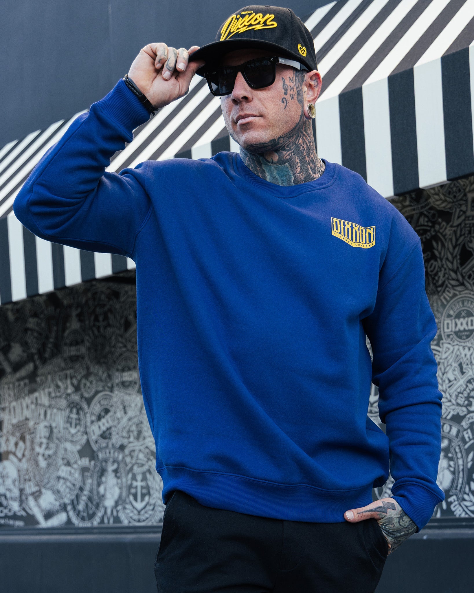Dixxon White & Gold Crewneck Sweatshirt - Royal Blue | Shop Now
