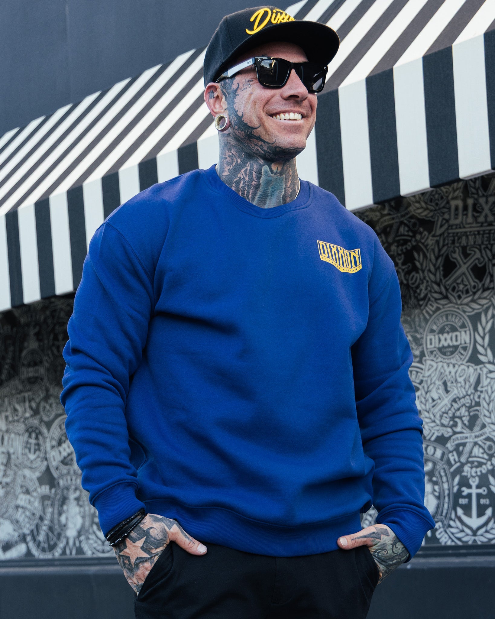 White & Gold Sealed Crewneck Sweatshirt - Royal Blue - Dixxon Flannel Co.