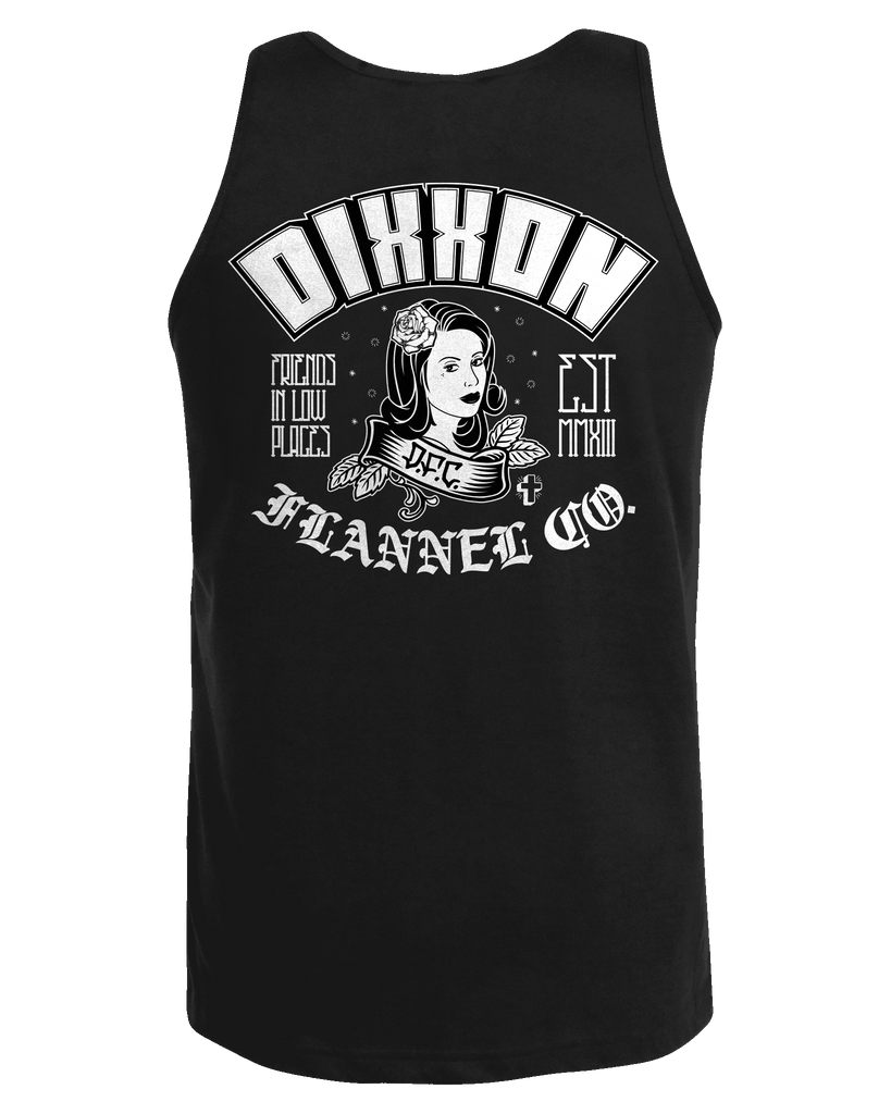 White Maria Tank - Black - Dixxon Flannel Co.