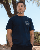 White Nameplate T-Shirt - Navy - Dixxon Flannel Co.