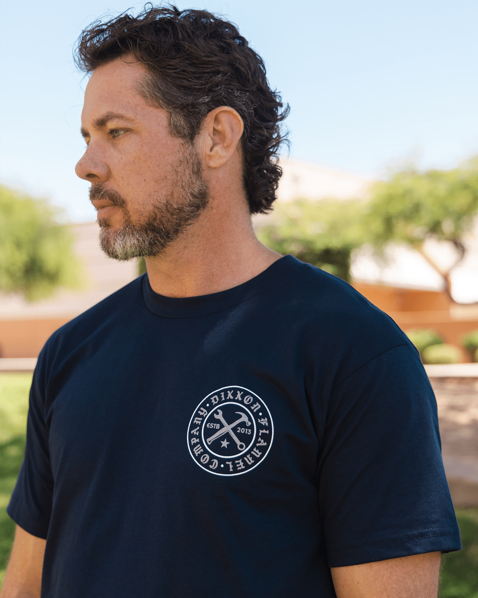White Nameplate T-Shirt - Navy - Dixxon Flannel Co.