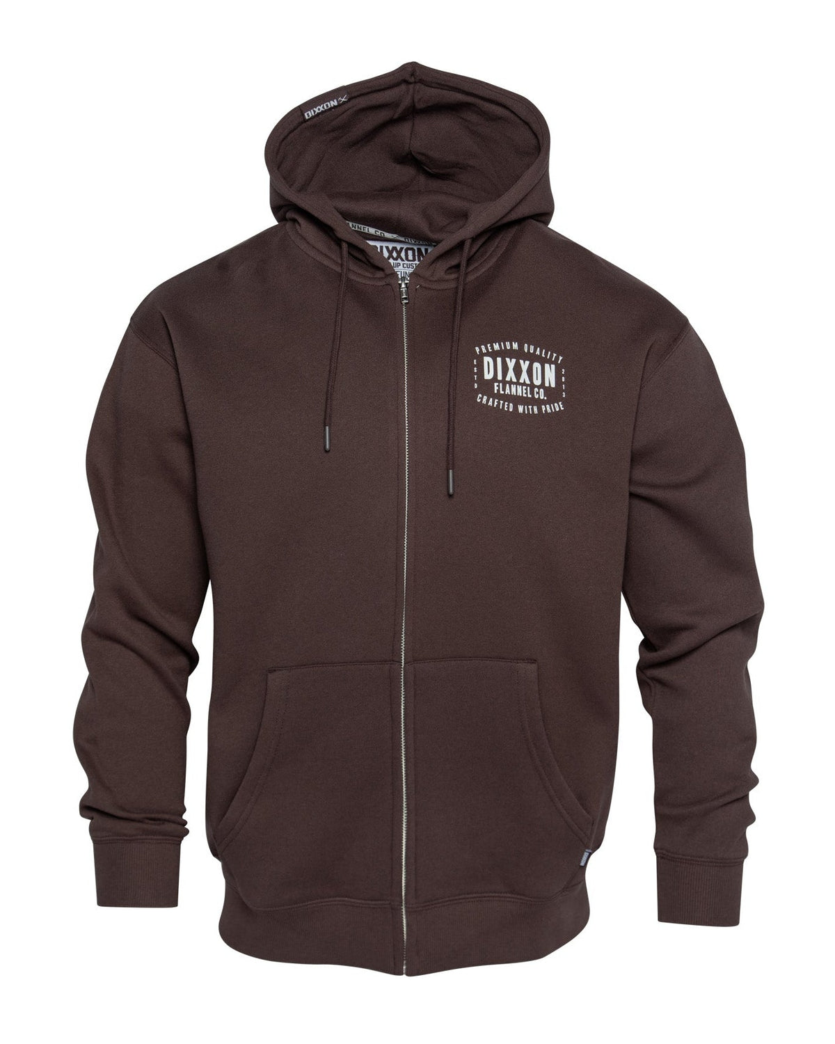White Over Under Zip Up Hoodie - Brown - Dixxon Flannel Co. view 3