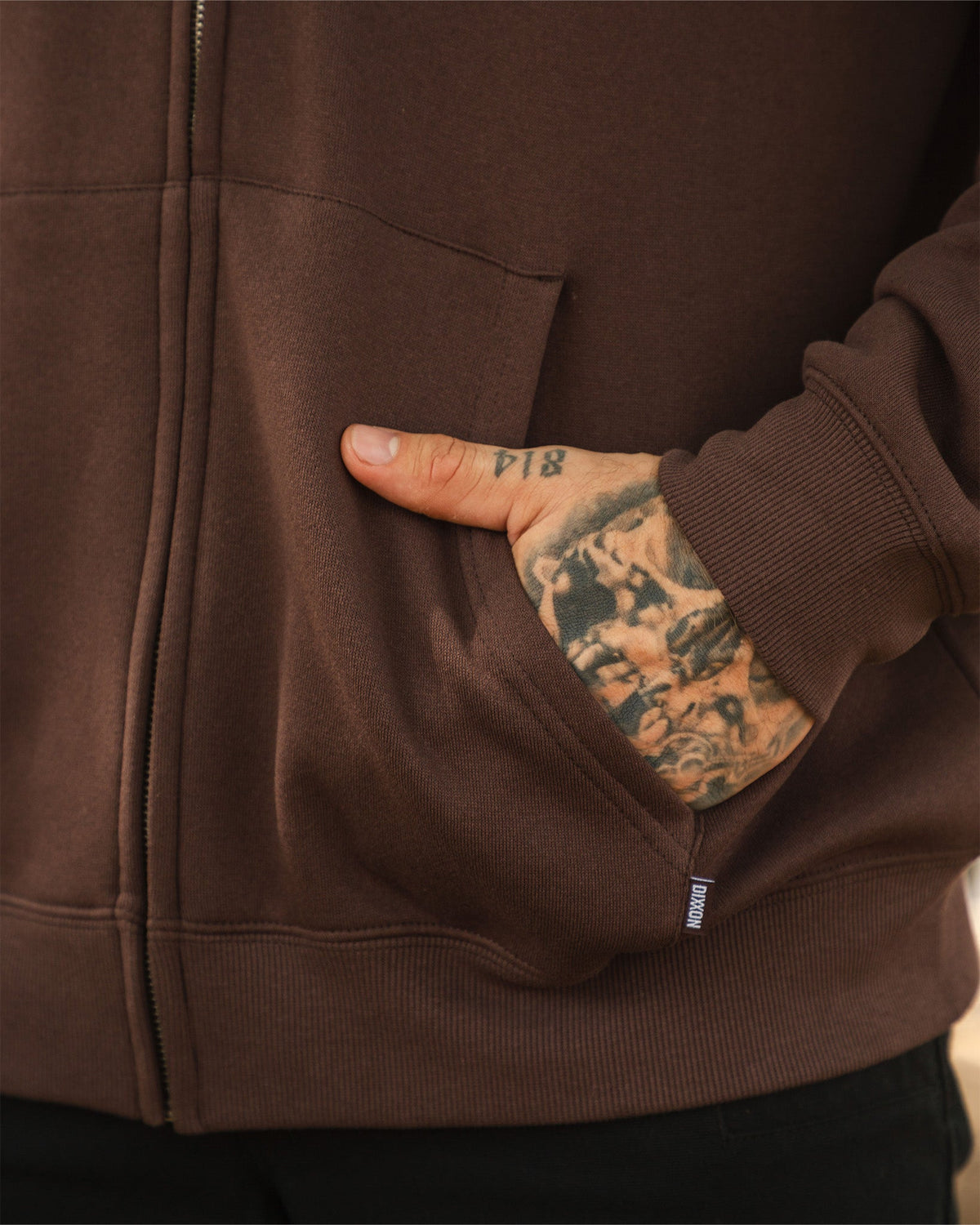 White Over Under Zip Up Hoodie - Brown - Dixxon Flannel Co. view 7