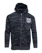 White Party Crest Zip Up Hoodie - Black Camo - Dixxon Flannel Co.