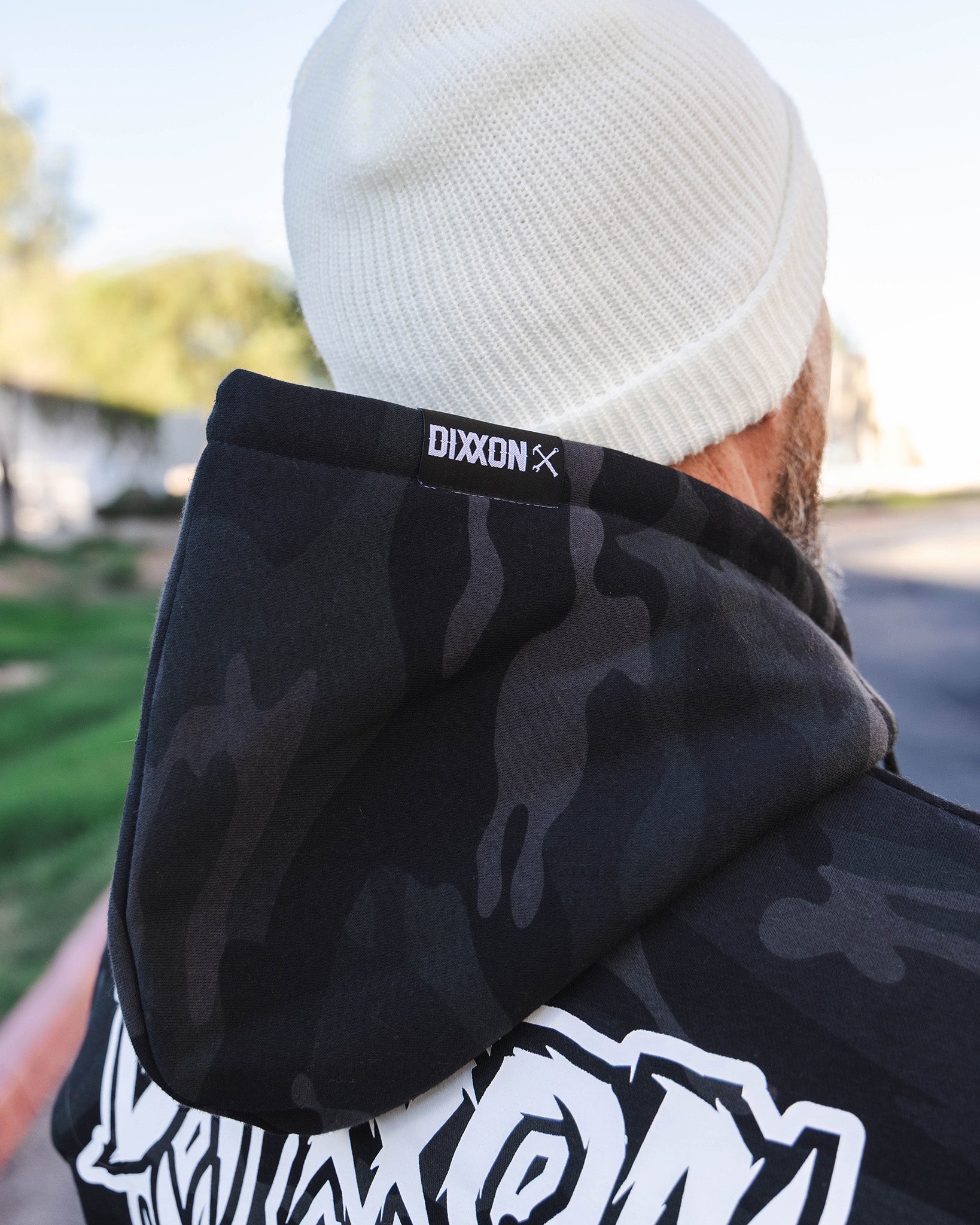 White Party Crest Zip Up Hoodie - Black Camo - Dixxon Flannel Co.