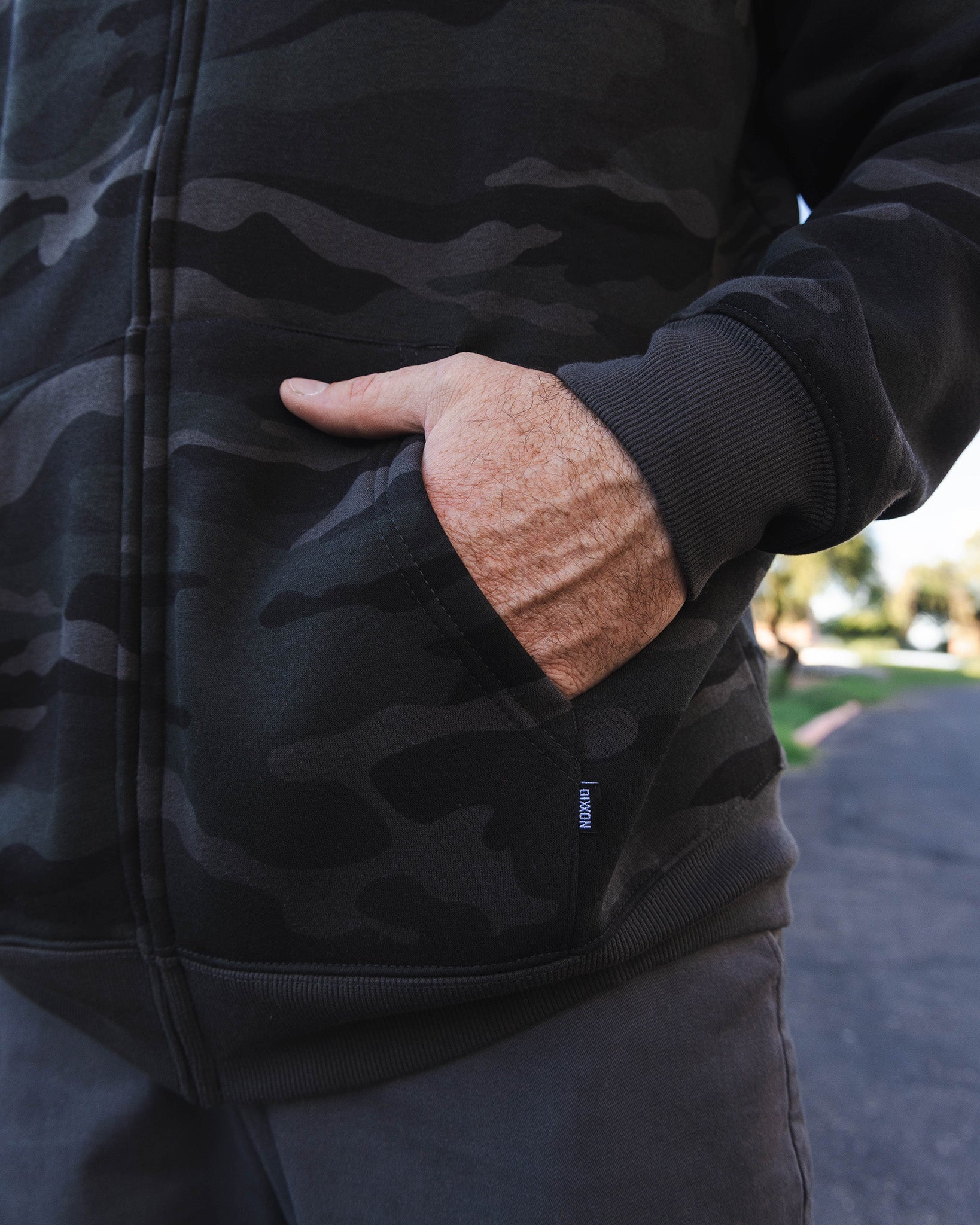 White Party Crest Zip Up Hoodie - Black Camo - Dixxon Flannel Co.