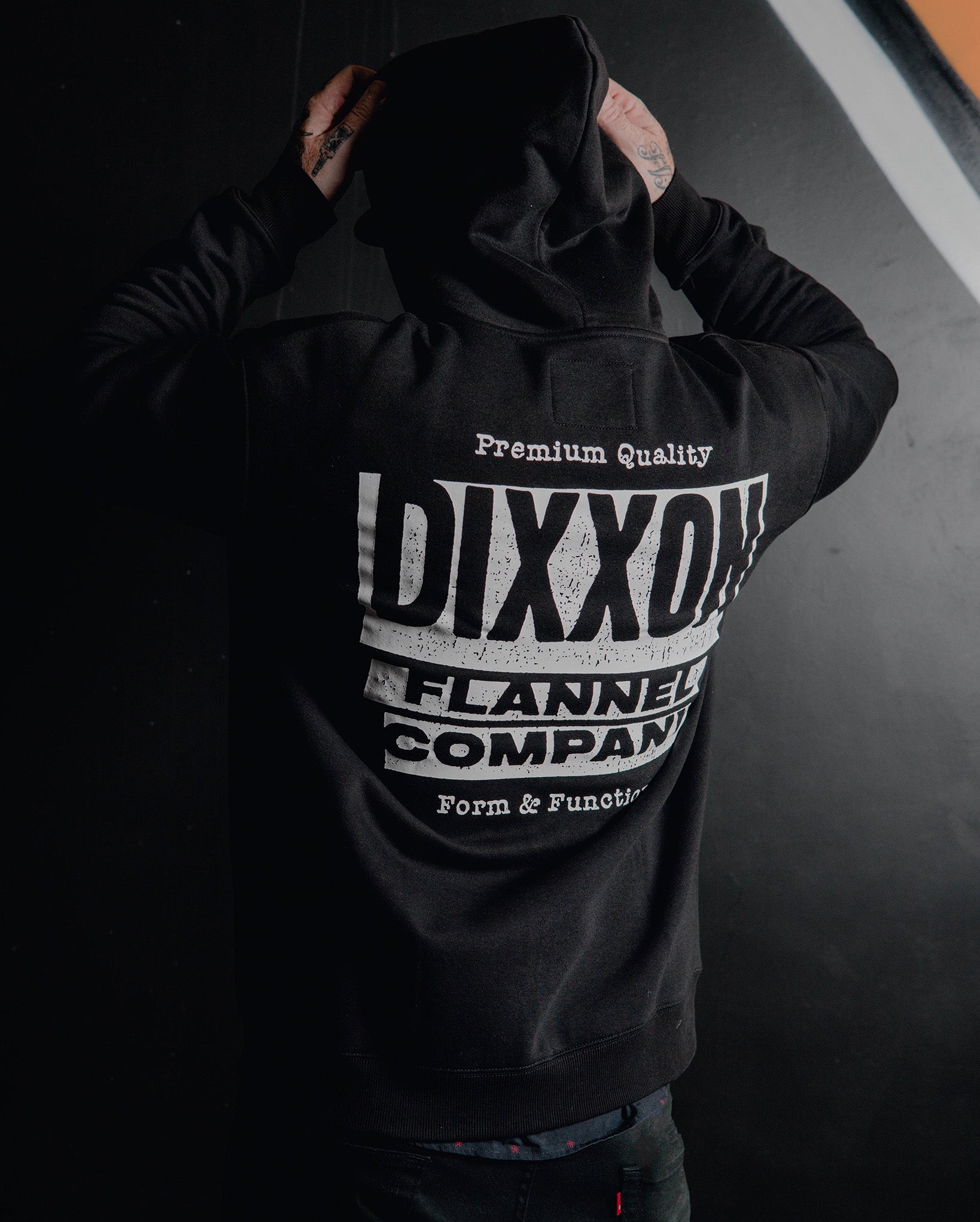 White Premium Quality Zip Up Hoodie - Black - Dixxon Flannel Co.